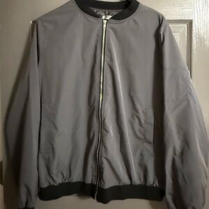 Gray Lightweight Bomber Jacket